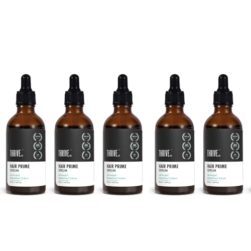 Image of ThriveCo Anti-Grey Hair Prime Serum | Arcolys + Biotin + Black Tea Extract | Light-Weight, Non-Sticky & Odourless | For Men and Women | 50 Ml (Pack of 5)
