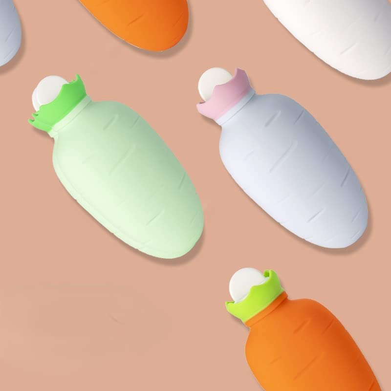 JINGYAN Termofory Silikonowa butelka gorącej wody ładny rzodkiewka gorące opakowania zima ręka cieplejsza mikrofalowa ogrzewanie nadaje się do wszystkich sezonów(Orange)