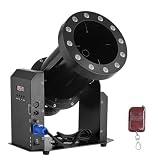 RUODATONLY Cannone Elettrico per coriandoli da 1500W – Triplo Controllo (DMX512/Telecomando/Manuale), Luce LED RGB, gittata di 3-5 m, Ideale per palcoscenici, Matrimoni e Feste con DJ