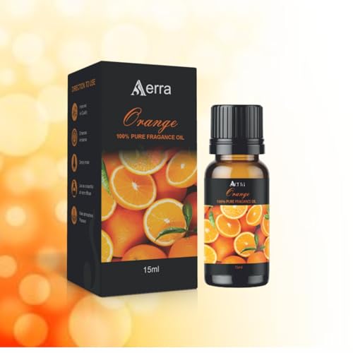 Image of Aerra Orange Fragrance Oil (15ml) for Puja, Diffuser, Candles, Soap Making | Long-Lasting Citrus Aroma Oil for Weddings, Home