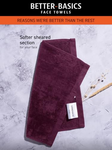 Image of DAMENSCH 100% Cotton Face Towel, Super Soft Gym for Workout, Ultra Absorbent Towel for Women, Quick Dry, Long Lasting Colours Face Towel Set-Twilight Grey III