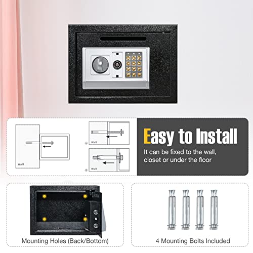 Giantex 14" Digital Depository Drop Gun Jewelry Home Hotel Lock Cash Safe Box (Black) #TOP4