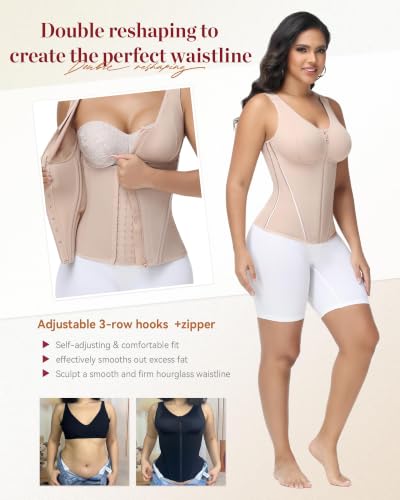 Image of SHAPSHE Corset Waist Trainer Vest for Women Tummy Control Faja with Bra