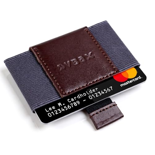 VBAX Elastic Wallet with Pull Tab for Men & Women – Slim Minimalist Front Pocket Leather Card Holder, Compact Stretch Design Fits 8–10 Cards & Cash – Premium Everyday Carry Wallet