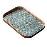 SearEase ベゴニアフラワーガラス ストレージトレイ デスク スナック デザートホルダー ケーキ 装飾 ジュエリーオーガナイザートレイ 朝食用 おもてなし用, 透明なガラス (E,37*25.5*2.5cm) [並行輸入品]