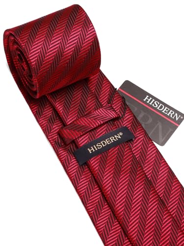 Image of HISDERN Ties for Men Solid Tie Handkerchief Set Classic Woven Silk Business Polka Dot Mens Ties Necktie Wedding Party