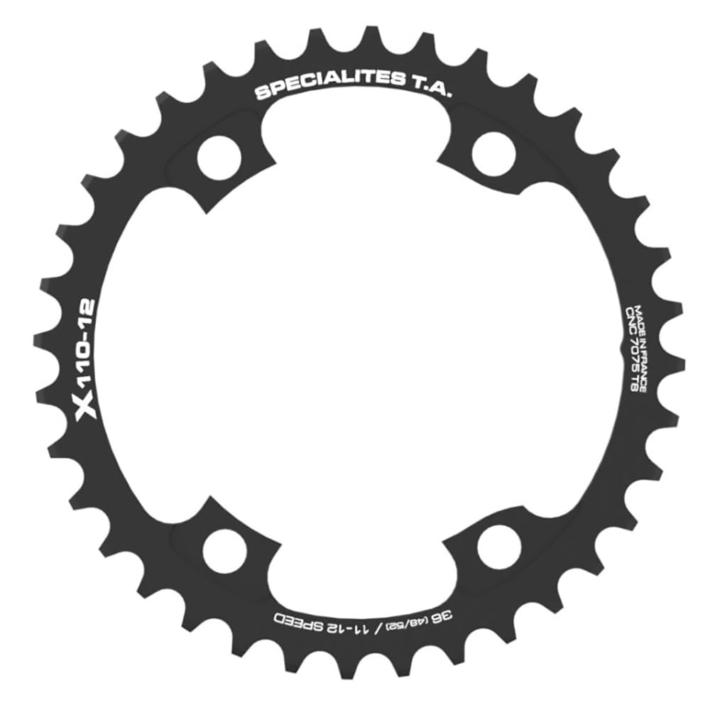 Spécialités TA X110 4 Arm 12 Speed Chainring, Black, Inner 36t