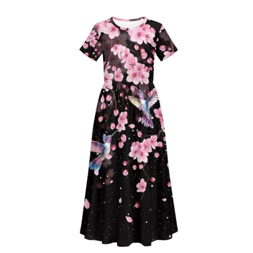 Vestido floral para niñas ropa casual de verano con estampado botánico y falda ligera