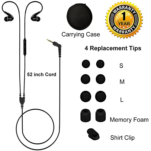 Image of Joysico Wired Sport Running Headphones Over Ear in-Ear Earbuds w Mic Black
