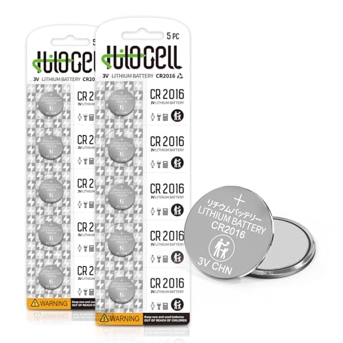 hilocell CR2016 Lithium 3V Coin Battery 10 Pack, 3 Volt CR 2016 Button Cell Batteries, Long-Lasting High Capacity 2016 Battery with 10-Year Shelf Life... 10 Count