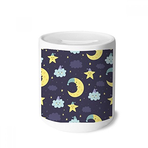 Tirelire céramique enfant adulte boîte d'épargne monnaie motif lune dessin animé DIYthinker