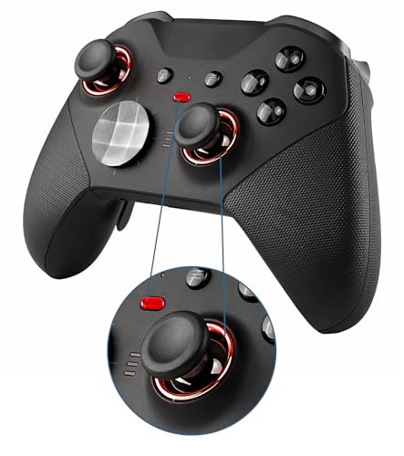 Image of Ceozon Replacement Joystick Rings Accessories Kit for Xbox Elite 2 Controller Xbox One Elite Controller Series 2, Included Sharing Button, Screwdriver Red
