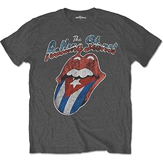 Rockoff Trade The Rolling Stones Rocks Off Cuba T-Shirt, Gris (Anthracite), S Homme - Les Beatles, Paul McCartney, John Lennon, RIngo Starr, George Harrison