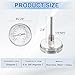 MECCANIXITY Bimetal Thermometer with 2.75in Stainless Steel Stem & 2.28in Dial, 0-200°C Temperature Range, Shatterproof Glass Lens - Industrial Grade
