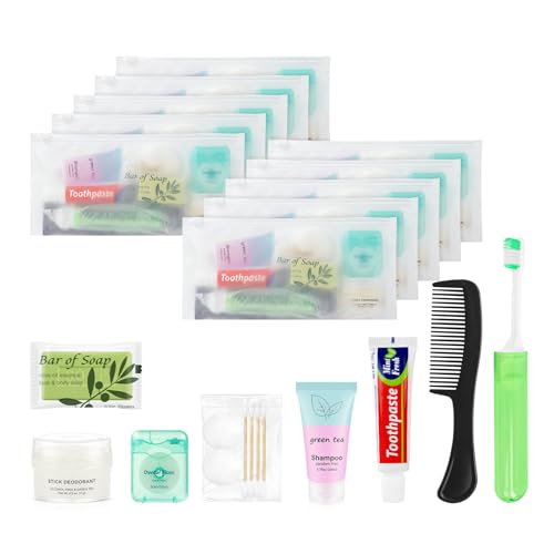 skourvut Homeless Kit Bulk Toiletry Kit Travel Size Toiletries Homeless Care Package Supplies in Zip Pouch Bulk Hygiene Kits Perfect for Hotel Charity Men Women Students(Pack of 20)