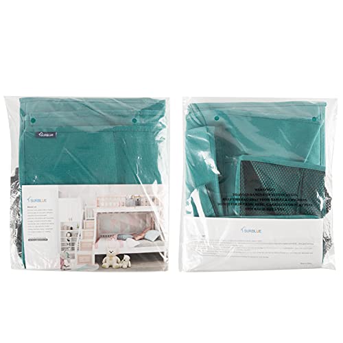 Image of Surblue Caddy Hanging Organizer Bedside Storage Bag for Bunk and Hospital Beds (Teal)