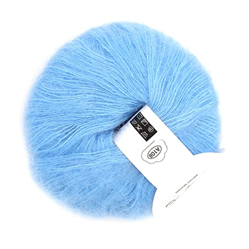 Hilo de tejer mohair antirozaduras de lana larga suave para bufandas sin picor 5