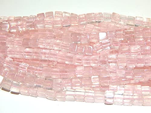 Quartz rose perles cubes lisses 6mm fil de pierres naturelles de lithothérapie