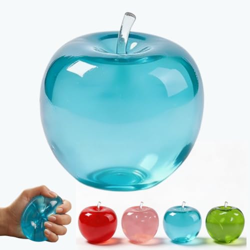 Blockfun Apple Squishy, 2026 New Slow Rising Stress Ball, Super Soft TPR Moldable Squeeze Toy, Slow Rising Fruit Squishy for Adults Anxiety Relief & Office Desk Decor (Blue) by Generic - Used condition - US$7.62