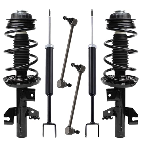 Image of Detroit Axle - Struts Shocks Kit for 2013-2016 Dodge Dart 2 Front Struts w /Coil Spring 2 Sway Bar Links 2 Rear Shock Absorbers 2014 2015 Replacement