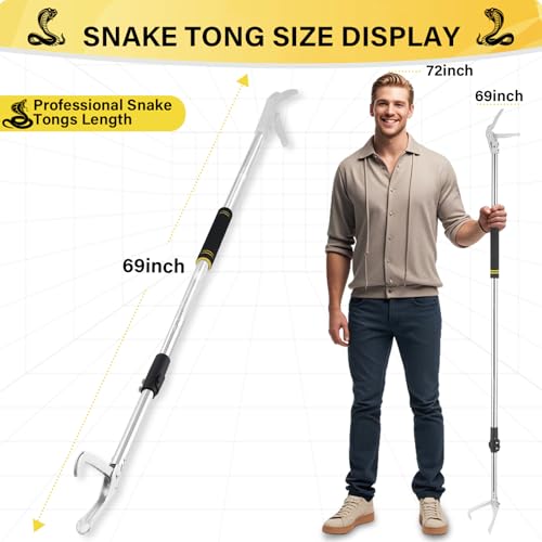 Frebuta Pinça de cobra de 175 cm, ferramenta profissional para agarrar cobras com alça longa, ferram