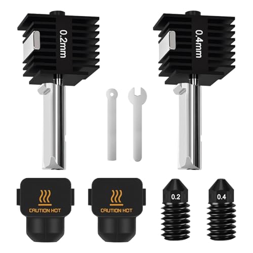 Hossom Kit de Hotend de 2 Piezas para Bambu Lab A1 / A1 Mini - Actualización de 0.2mm y 0.4mm, Cabezal de Impresión de Repuesto y Bloque Calefactor para Impresoras 3D