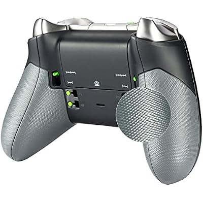 eXtremeRate Rubberized Right Left Side Rails, Replacement Rear Handle Grips, Back Panels Faceplates Kits for Xbox One Elite Controller