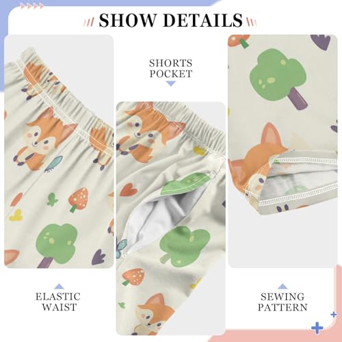 Cute Foxes Forest Boys Pants Girl Sleep Pants Long Trousers Elastic Waist Lounge Bottoms S4