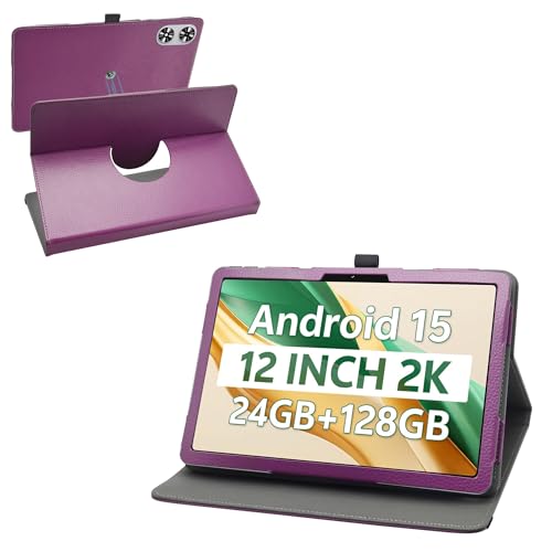 Rotación Funda para SVITOO P12/SVITOO P108/FiryMid P108 A116C/Relndoo TAB9/JJGJ TAB9/ECOPAD E50/QDDQ TAB9/HUIHUANG E50/Raemond K90/PYNAREL TAB9/Aobante K90/Rebecco K90 de 12 Pulgadas Tableta,Púrpura