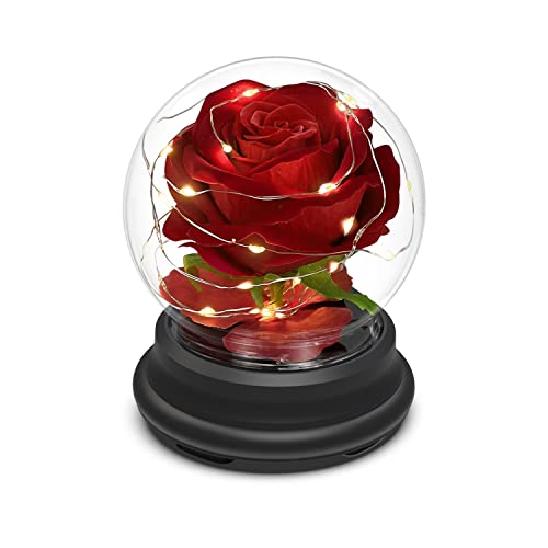 Ucho Rose Flower Gifts For Mom, Red Eternal Preserved Flower Gift, Romantic Gifts For Female, Rose Gift For Women, Gift Symbolic Of Love For All Occasions, For Indoor Decoration #TOP7