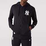 mlb jackets australia Gerippte Bündchen und Saum New Era MLB New York Yankees Kapuzenjacke Herren dunkelblau/weiß, L