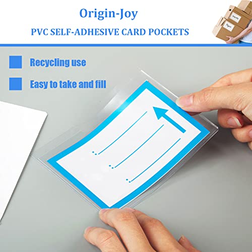 Funas de plástico autoadhesivas para etiquetas de índice transparentes de 3.5 x 1.75" 3