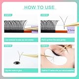 NAGARAKU YY Eyelash Extensions Supplies Y Lash Premade Fans 4D Russian Volume Cross YY Eyelashes Handwoven Y Shaped Mesh Technology Wispy Crisscross Cluster Matte Black 12 Rows(0.05 D Curl 8-15mm） - Image 8