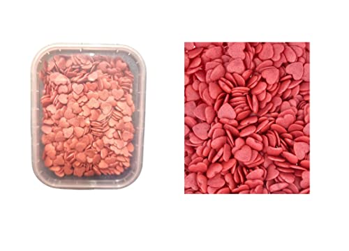 Cuoricini In Zucchero 60gr - Decorazione San valentino springles (Cuoricini Rossi Perlati)