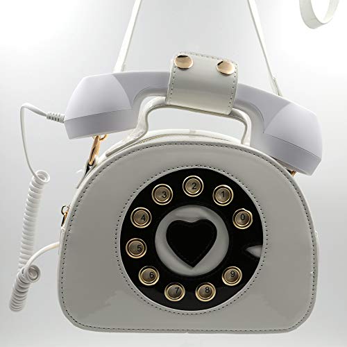 Image of QiMing Retro dial telephone Crossbody Shoulder Bag,Pu Movable microphone Purse for Women