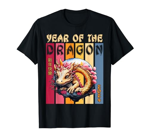 Chinese New Year 2024 Dragon Zodiac Year of The Dragon 2024 Maglietta