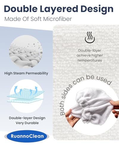Steam Cleaner Accessories, Large Bonnets Rectangle Compatible with Dupray Neat Steam Cleaner, Reusable Steam Mop Pads Microfiber Bonnet Steam Cleaning Pads (Double-Layer) -3 Pack