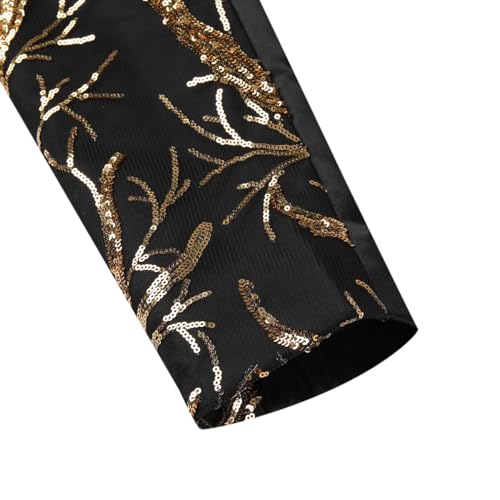 Boyland Men's Tux Dress Blazer Gold Sequins Floral Suit Party Dinner Prom Slim Fit Stylish Blazer Sport Coat4