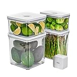 VAKUEN Airtight Food Storage Containers (Vacuum Starter 5pc/set) – BPA-Free, Leakproof, One-Click Seal, Microwave & Dishwasher Safe