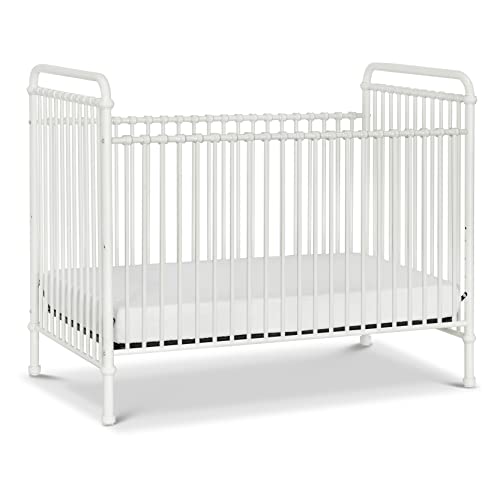 Image of Namesake Abigail 3-in-1 Convertible Metal Crib in Washed White, Greenguard Gold Certified