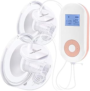 Hands Free Breast Pump Double Wearable Breast Pump Electric Portable Breast Pump Pain Free Breastfeeding Pump Dual Breast Pump with Massage Mode Silent Breast Pump Automatic Breastfeeding Pump for Mom