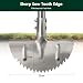 Harrms Lawn Edger Tool, Manual Lawn Edging Cutter Long Handle 86-106cm, Stainlesss Steel Sharp Half Moon Hand Edging Trimmer for Sidewalk, Yard, Garden, Flower Bed, Border, Cable Burying, Silver
