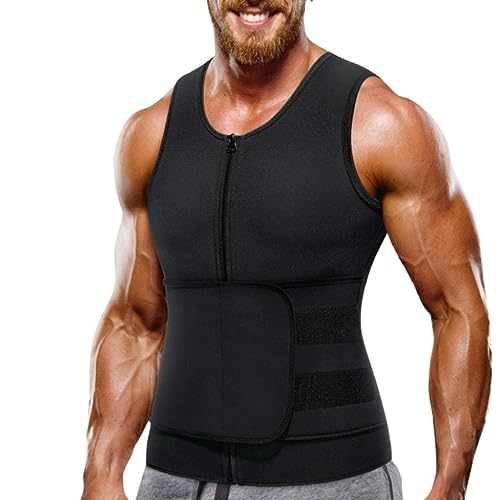 Men Body Shaper Slimming Vest Zipper Open Bust Compression Shirt Tummy Control Underwear Breathable