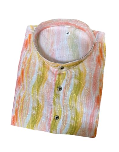 Image of FOXDX Men's Traditional Cotton Floral Printed Only Kurta