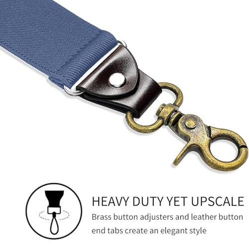 Image of Suspenders for Men, Adjustable Suspenders Gold Clip with Elastic Straps Y-Back Construction Heavy Duty for Work