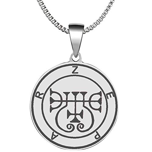 Laser Engraved Demon Zepar Goetic Seal Lesser Key of King Solomon Stainless Steel Pendant Necklace