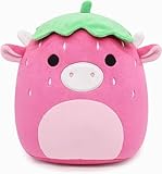 Strawberry Cow Plush Stuffed Animal Cow Plush Pillow Toys, Kawaii Cow Plushie Stuffed Cow Plush Toy, Cute Soft Cow Pillow for Christmas Birthday Kids Gifts Home Decoration (Strawberry Cow, 8inch)