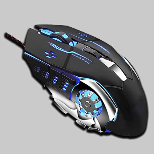 Image of D25 Gaming Mouse,Tinji TJ-1 Wired USB 2.0 Optical Mice, 3200 DPI LED Backlight 6 Button, 4 Color Breathing Lights with 1.5M Nylon Cable for Gamers