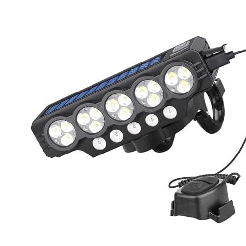 Luz LED para bicicleta, luz solar, lámpara frontal para bicicleta de carretera con bocina, linterna delantera, impermeable, luz de bicicleta, accesorios de ciclismo