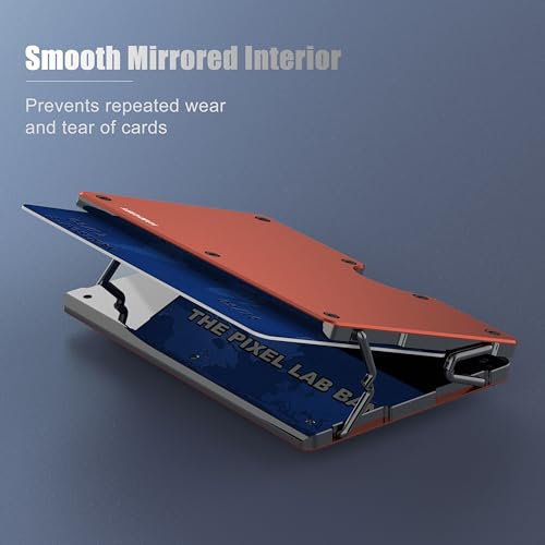 Mens Minimalist Wallet, Slim RFID Blocking Credit Card Holder, Men Metal Wallets with Money Clip Removable, Ultralight Front Pocket Aluminum Card Case,Festival Daily Gifts,Brushed Burnt Orange3